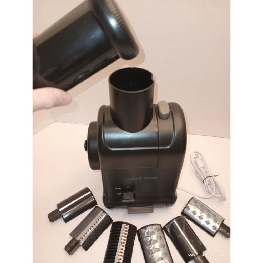 CURTIS STONE  Electric Grater - Black with 6 Interchangeable Blades